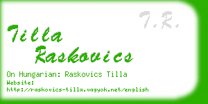 tilla raskovics business card
